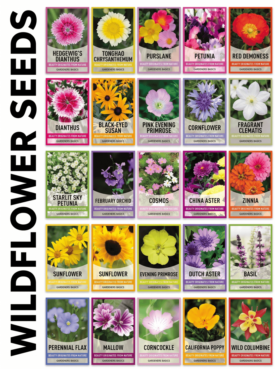 Butterfly and Hummingbird Flower Seed Mix - 24-Variety Blend